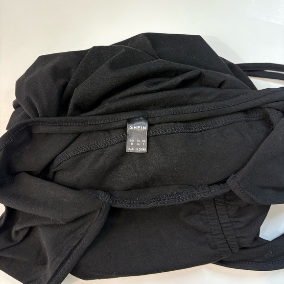 SHEIN Black Ruched One-Shoulder Dress - Picture 5 of 5